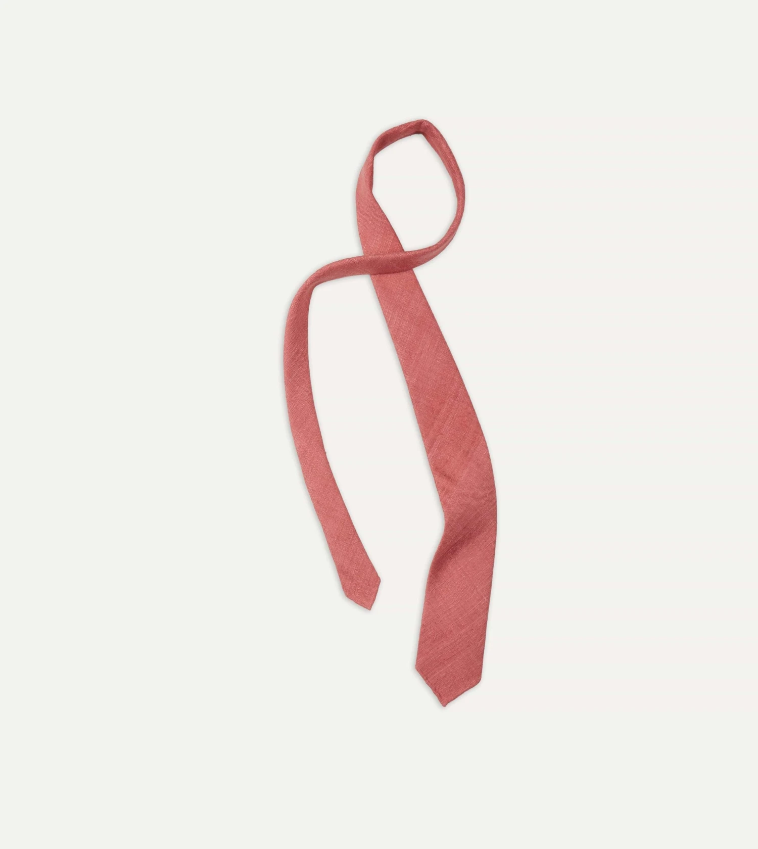 Pink Tussah Hand Rolled Silk Tie 6 Pink Tussah Hand Rolled Silk Tie - Image 4