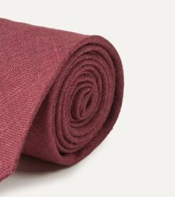 Burgundy Tussah Hand Rolled Silk Tie 9 Burgundy Tussah Hand Rolled Silk Tie -Drakes Shop DR1AAR06449 24700 3
