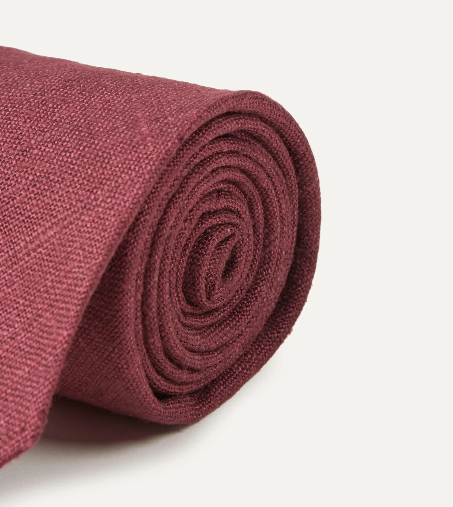 Burgundy Tussah Hand Rolled Silk Tie 5 Burgundy Tussah Hand Rolled Silk Tie - Image 3