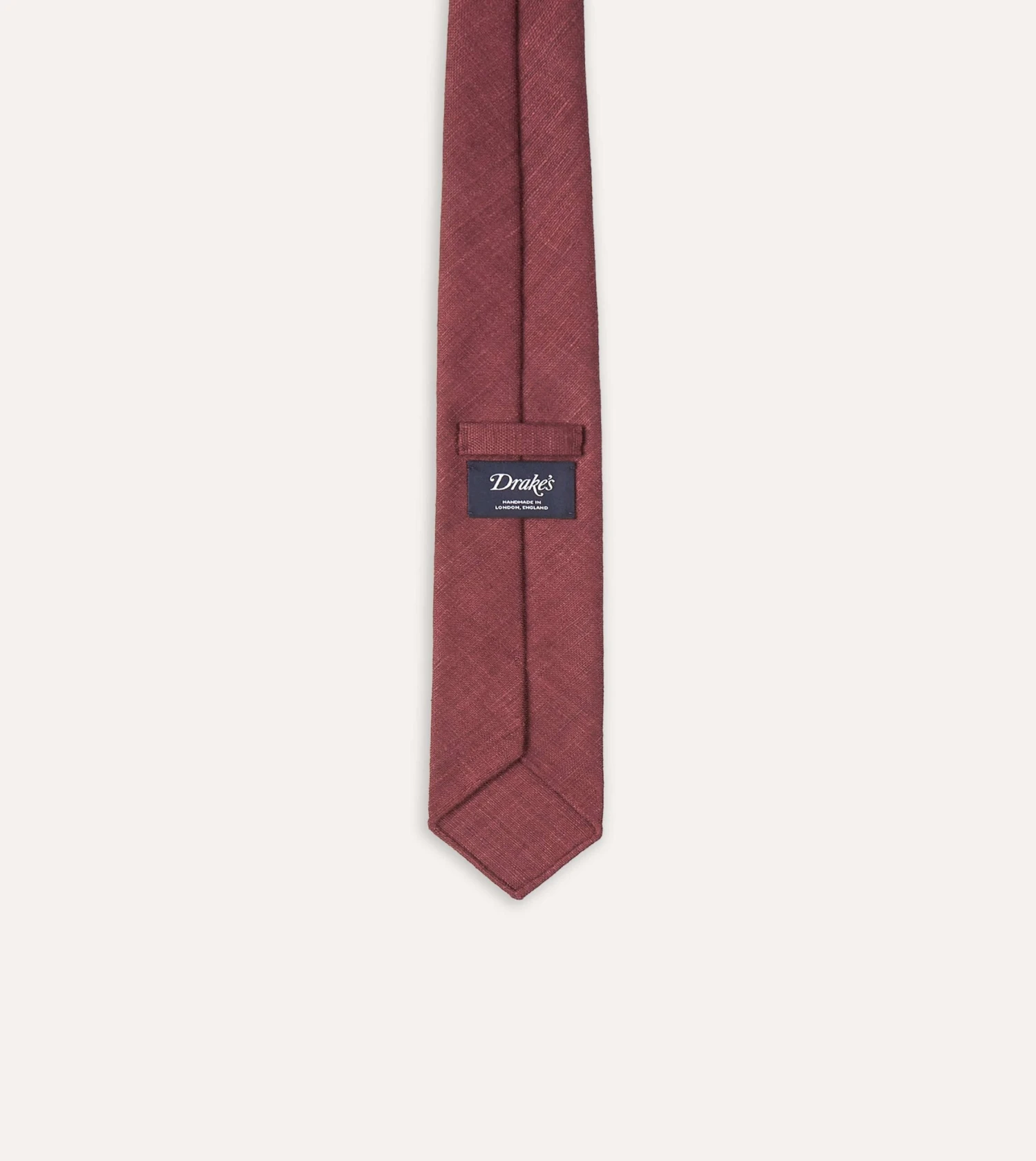 Burgundy Tussah Hand Rolled Silk Tie 7 Burgundy Tussah Hand Rolled Silk Tie - Image 5
