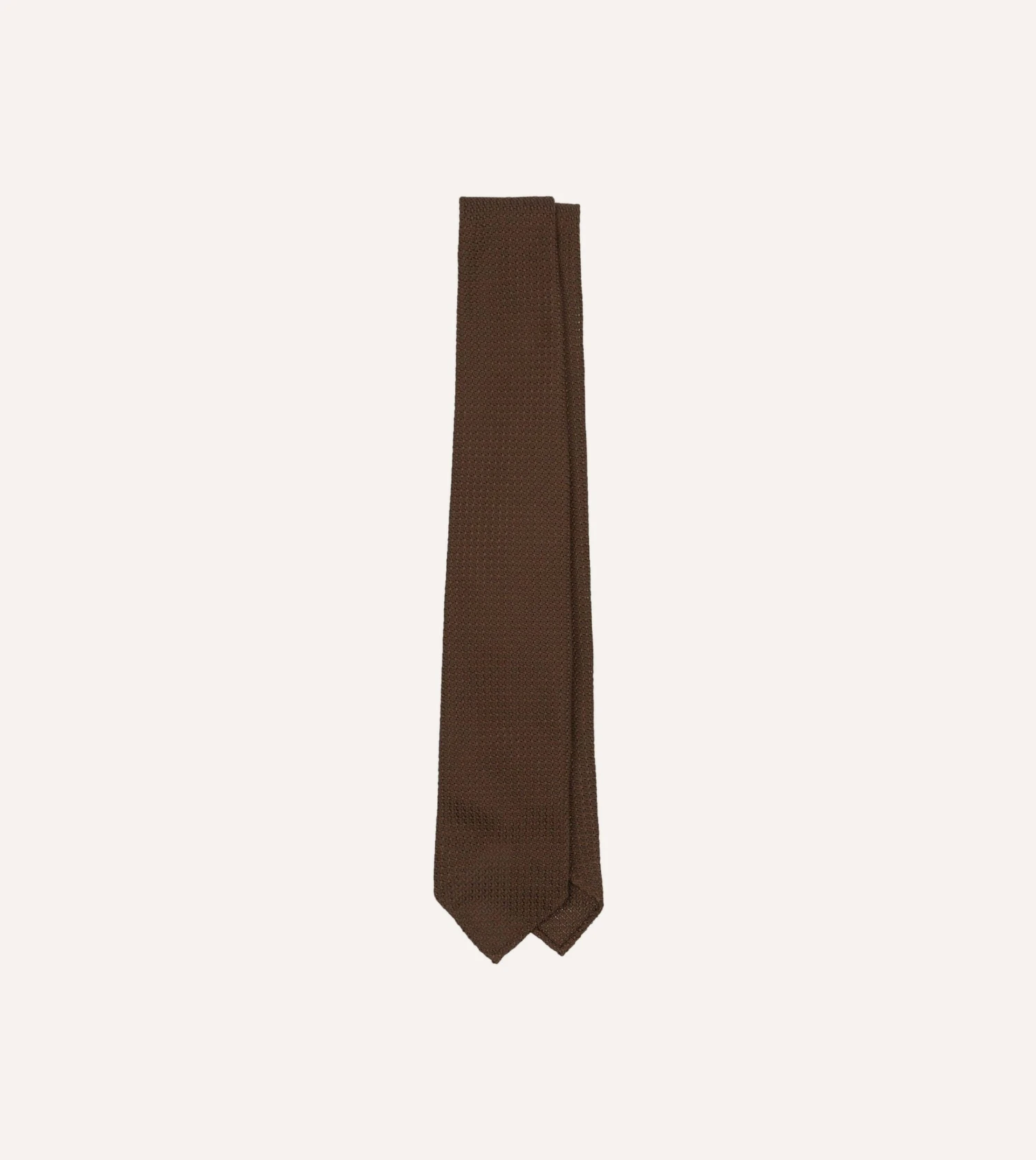 Brown Hand Rolled Large Knot Grenadine Tie 3 Brown Hand Rolled Large Knot Grenadine Tie