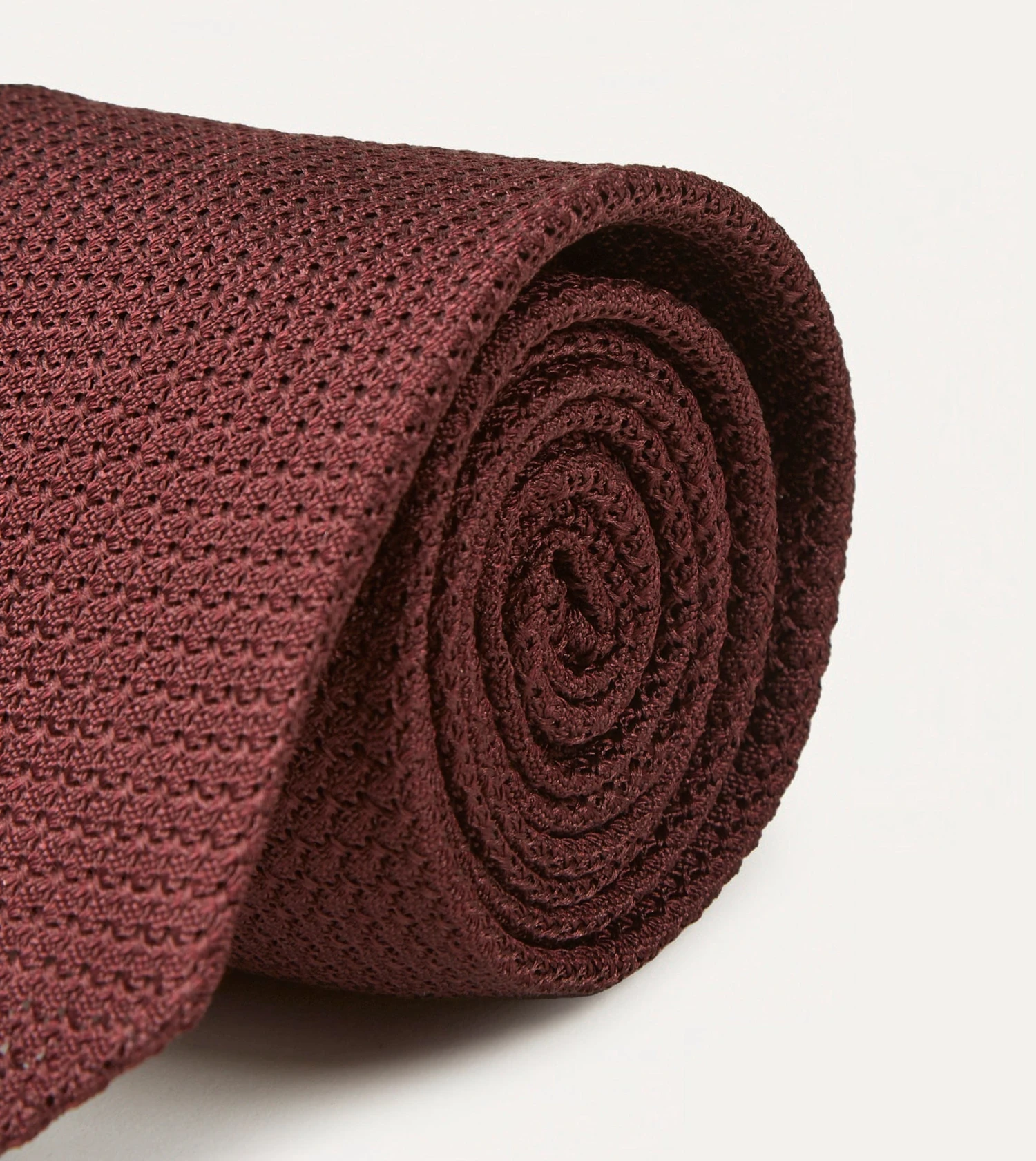 Wine Hand Rolled Large Knot Grenadine Tie 7 Wine Hand Rolled Large Knot Grenadine Tie - Image 5