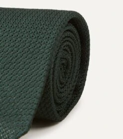 Green Hand Rolled Large Knot Grenadine Tie -Drakes Shop DR1AAR06654 18400 3