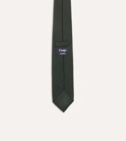 Green Hand Rolled Large Knot Grenadine Tie -Drakes Shop DR1AAR06654 18400 5