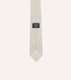 Cream Hand Rolled Large Knot Grenadine Tie -Drakes Shop DR1AAR06654 29050 4