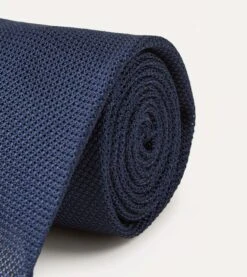Navy Fine Woven Grenadine Silk Hand Rolled Tie 9 Navy Fine Woven Grenadine Silk Hand Rolled Tie -Drakes Shop DR1AAR15541 03250 3