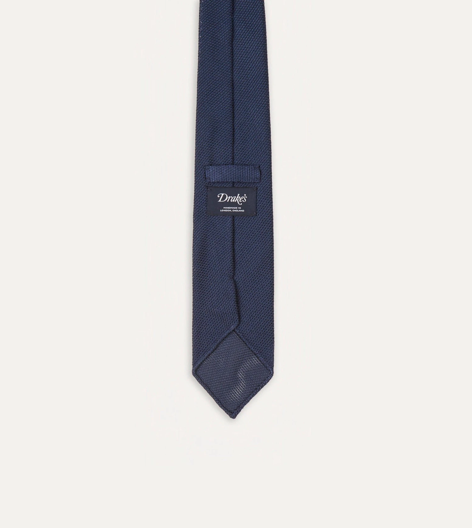 Navy Fine Woven Grenadine Silk Hand Rolled Tie 7 Navy Fine Woven Grenadine Silk Hand Rolled Tie - Image 5