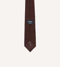 Burgundy Fine Woven Grenadine Silk Hand Rolled Tie -Drakes Shop DR1AAR15541 06700 4