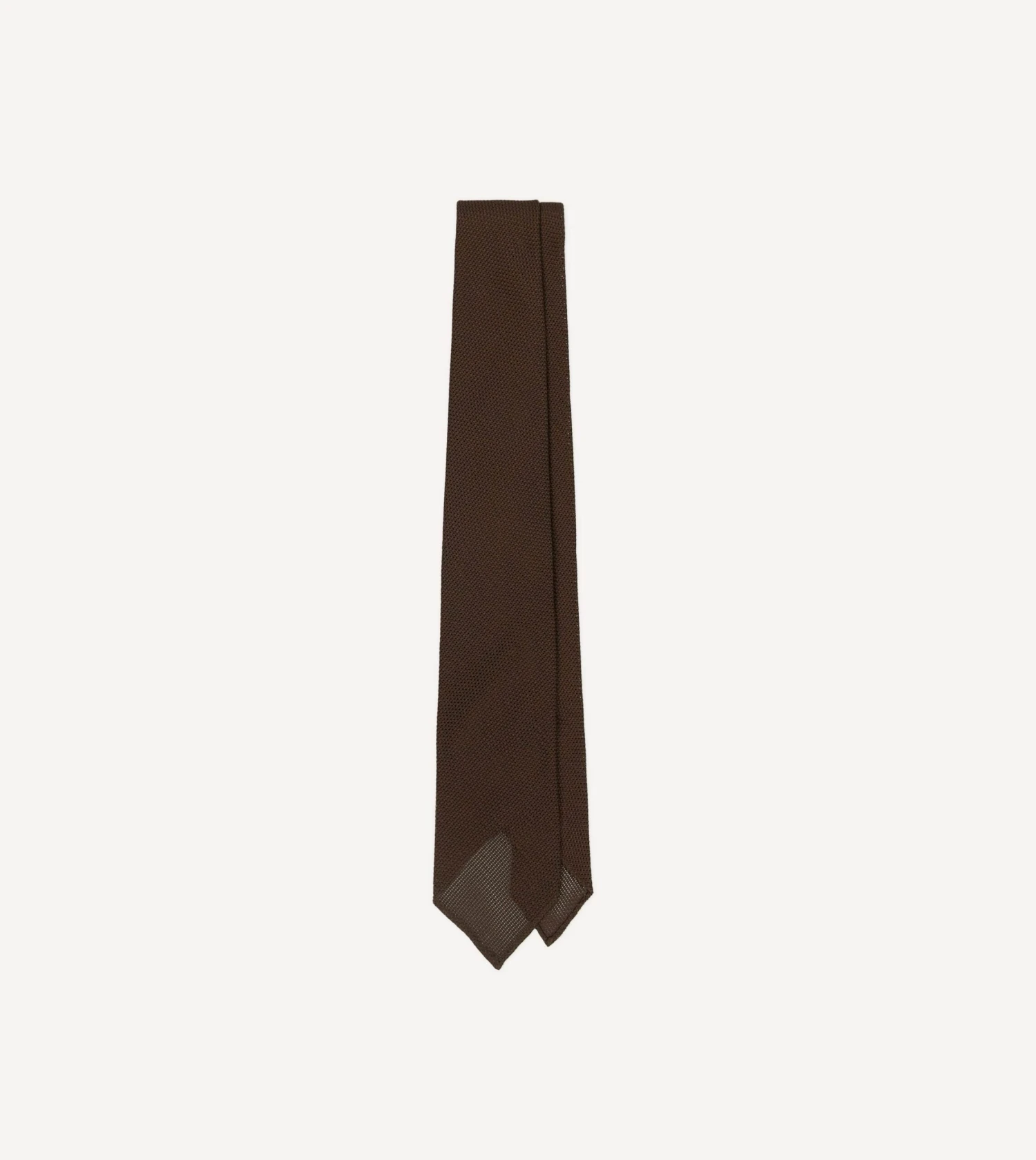 Brown Fine Woven Grenadine Silk Hand Rolled Tie 3 Brown Fine Woven Grenadine Silk Hand Rolled Tie