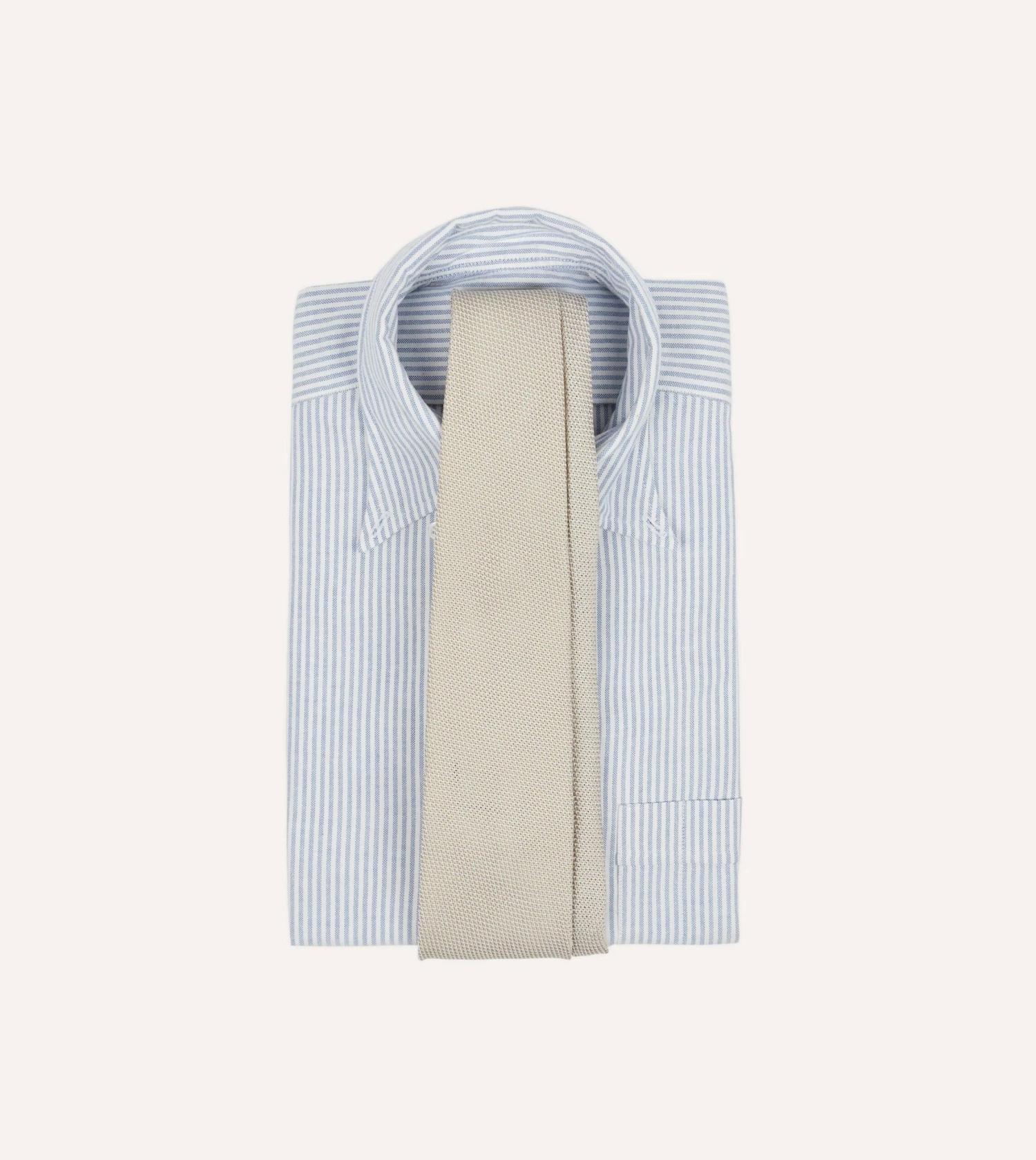 Ecru Fine Woven Grenadine Silk Hand Rolled Tie 4 Ecru Fine Woven Grenadine Silk Hand Rolled Tie - Image 2