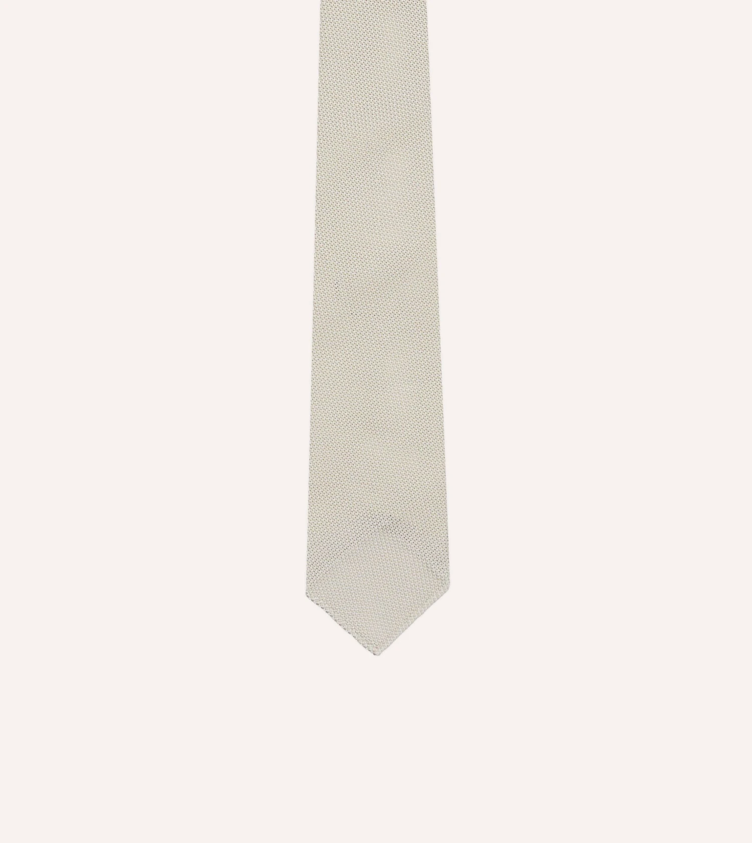 Ecru Fine Woven Grenadine Silk Hand Rolled Tie 6 Ecru Fine Woven Grenadine Silk Hand Rolled Tie - Image 4