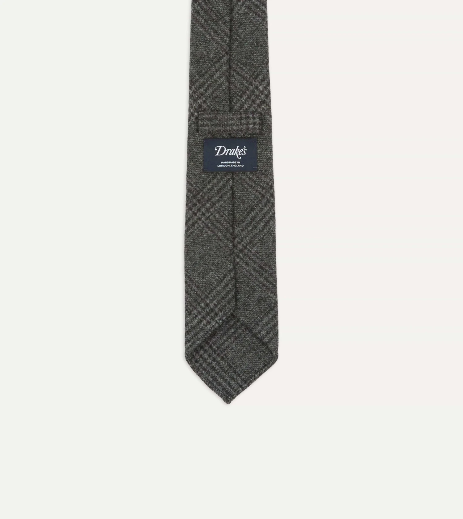 Grey Prince Of Wales Check Hand Rolled Wool Tie 6 Grey Prince Of Wales Check Hand Rolled Wool Tie - Image 4