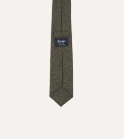 Grey Brushed Solid Hand Rolled Wool Tie -Drakes Shop DR1AAR22844 03600 4