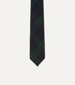 Blackwatch Check Hand Rolled Wool Tie -Drakes Shop DR1AAR22847 01250 3