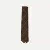 Dark Brown Prince Of Wales Check Hand Rolled Wool Tie 1 Dark Brown Prince Of Wales Check Hand Rolled Wool Tie -Drakes Shop DR1AAR22851 02663 2