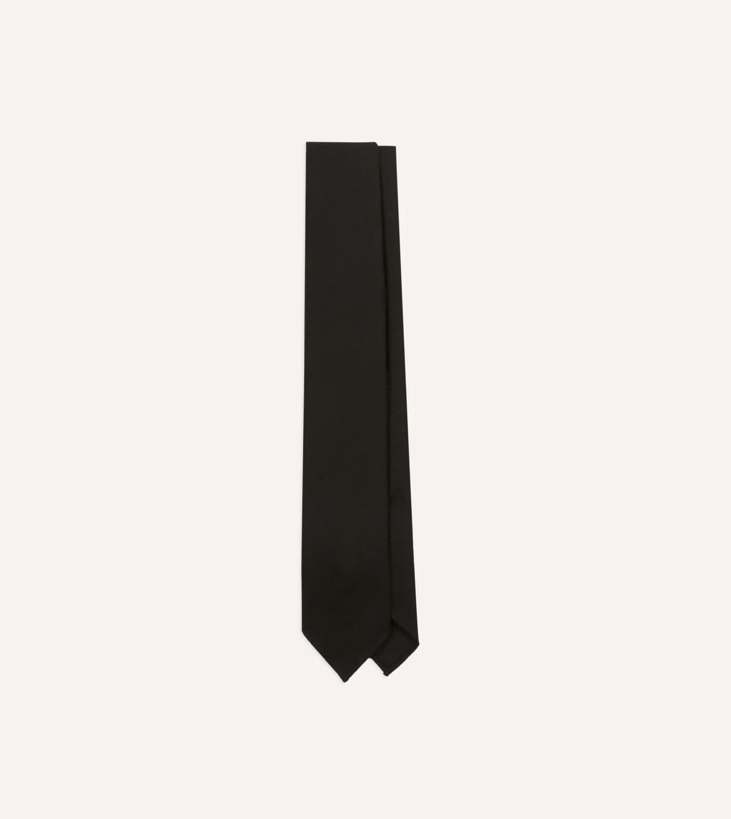 Black Super Fine Merino Wool Self Tipped Tie 3 Black Super Fine Merino Wool Self Tipped Tie