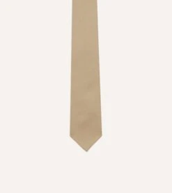 Camel Super Fine Merino Wool Self Tipped Tie -Drakes Shop DR1AAR22864 02300 3