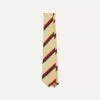 Gold, Red And Navy Stripe Shantung Silk Tie -Drakes Shop DR1AAR23126 02502 2