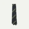Navy, Green And White Multi Stripe Silk Grenadine Tie -Drakes Shop DR1AAR23137 04402 2