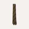 Brown Sandwich Stripe Hand Rolled Wool Tie -Drakes Shop DR1AAR23587 02302 2