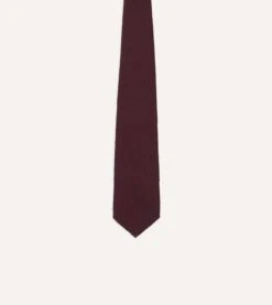 Red Shantung Silk Tipped Tie -Drakes Shop DR1AAR24098 02700 3