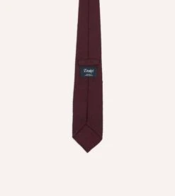 Red Shantung Silk Tipped Tie -Drakes Shop DR1AAR24098 02700 4