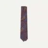 Red And Blue Large Paisley Print Madder Silk Self Tipped Tie -Drakes Shop DR1AAS20512 04701 2