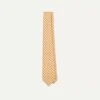 Gold Circular Dot Silk Self Tipped Tie