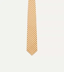 Gold Circular Dot Silk Self Tipped Tie -Drakes Shop DR1AAS23190 03051 3