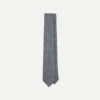 Grey Mini Circular Dot Silk Self Tipped Tie -Drakes Shop DR1AAS23191 01241 2