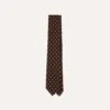 Brown Polka Dot Silk Self-Tipped Tie -Drakes Shop DR1AAS24124 02301 2