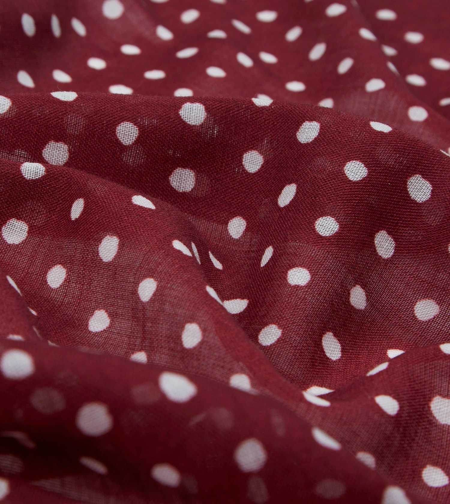 Red Polka Dot Print Wool Scarf 4 Red Polka Dot Print Wool Scarf - Image 2