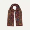 Magenta Mughal Hunter Print Wool-Silk Scarf -Drakes Shop DR1AB122218 03901 3