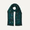 Green Birds Of Paradise Print Wool Scarf 1 Green Birds Of Paradise Print Wool Scarf -Drakes Shop DR1AB122219 02401 4