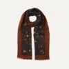 Brown Birds Of Paradise Print Wool Scarf -Drakes Shop DR1AB122219 03301 4