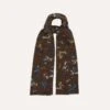 Brown Mughal And Stars Print Wool Scarf -Drakes Shop DR1AB122220 03301 1 a17e7600 d4bb 44d2 90cd f314486834b9