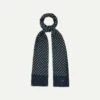 Navy Hand-Drawn Polka Dot Wool-Silk Scarf -Drakes Shop DR1AB123138 01251 1