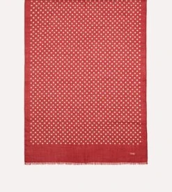 Red Hand-Drawn Polka Dot Wool Scarf 9 Red Hand-Drawn Polka Dot Wool Scarf -Drakes Shop DR1AB123138 02701 4