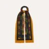 Navy And Yellow Navajo Print Wool-Silk Scarf -Drakes Shop DR1AB123555 01251 1