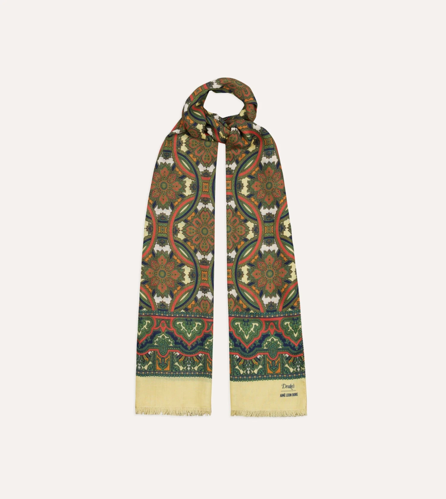 ALD / Drake's Green Archival Graphic Scarf 3 ALD / Drake's Green Archival Graphic Scarf