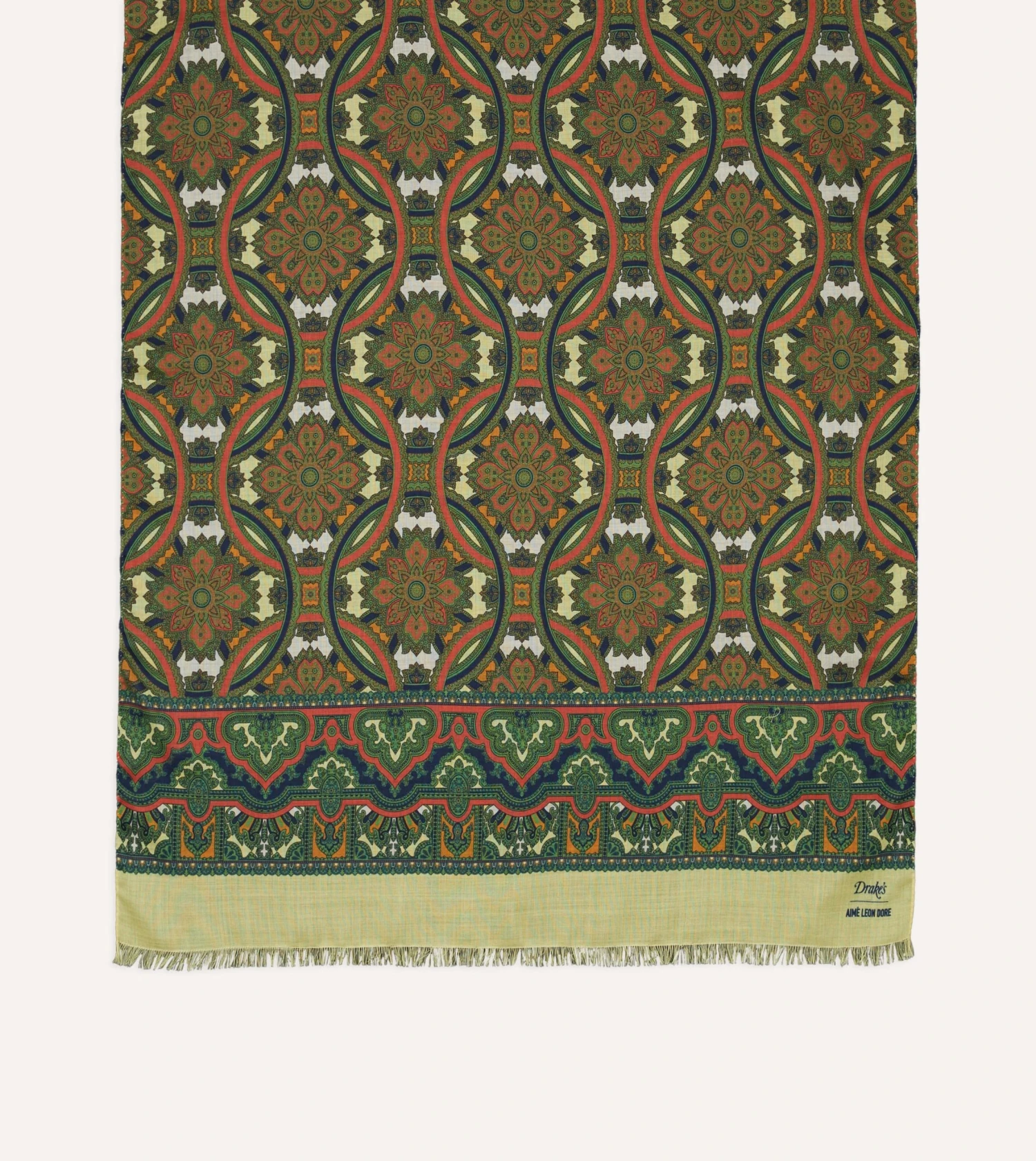 ALD / Drake's Green Archival Graphic Scarf 5 ALD / Drake's Green Archival Graphic Scarf - Image 3