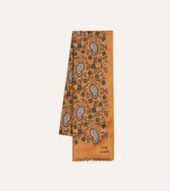ALD / Drake's Orange Archival Graphic Scarf -Drakes Shop DR1AB123771 01502 4