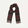 Black Stewart Tartan Lambswool Washed Check Scarf -Drakes Shop DR1AB2 21969 01 660 3
