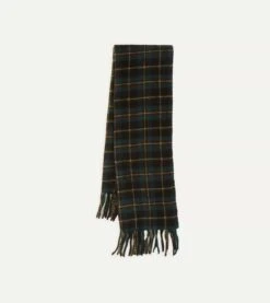 Campbell Tartan Lambswool Washed Check Scarf -Drakes Shop DR1AB2 21969 02 660 1