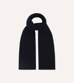 Navy Solid Wool Scarf