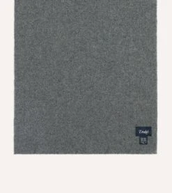 Grey Solid Wool Scarf -Drakes Shop DR1AB223518 02600 4