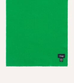 Green Solid Wool Scarf 7 Green Solid Wool Scarf -Drakes Shop DR1AB223518 03400 4