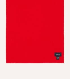 Red Solid Wool Scarf -Drakes Shop DR1AB223518 04700 4