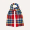 Red Tartan Check Wool Scarf -Drakes Shop DR1AB223569 02703 1