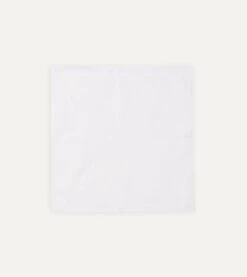 White Linen Pocket Square